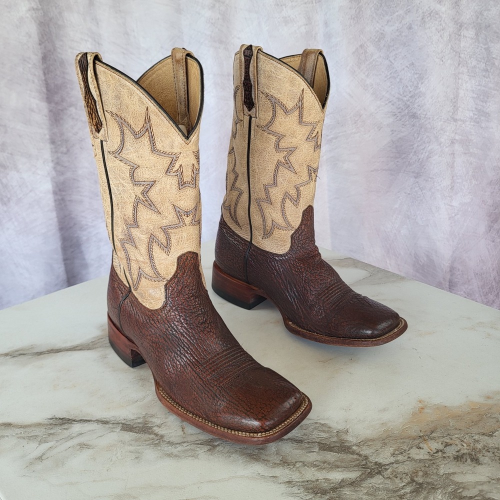Cody Jams Genuine SHARK Skin Western Cowboy Boots Brown Size 8.5 D Men's